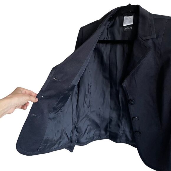 ROBERT MACKIE OF SCOTLAND Wool Button Front Cardigan Sweater Jacket Navy Blue M - Picture 4 of 9